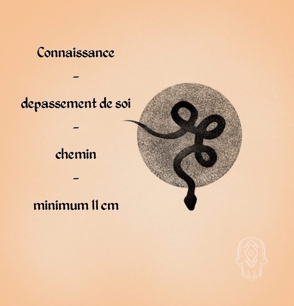 Flash tatouage sacré serpent lune — connaissance, dépassement de soi, chemin