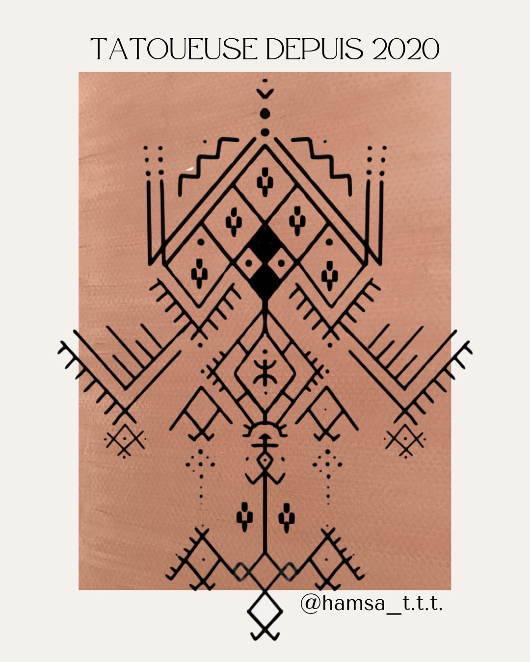 Flash Sheet Tatouage Amazigh Berber Design Hamsa — portfolio Hamsa Tattoo Dijon handpoke