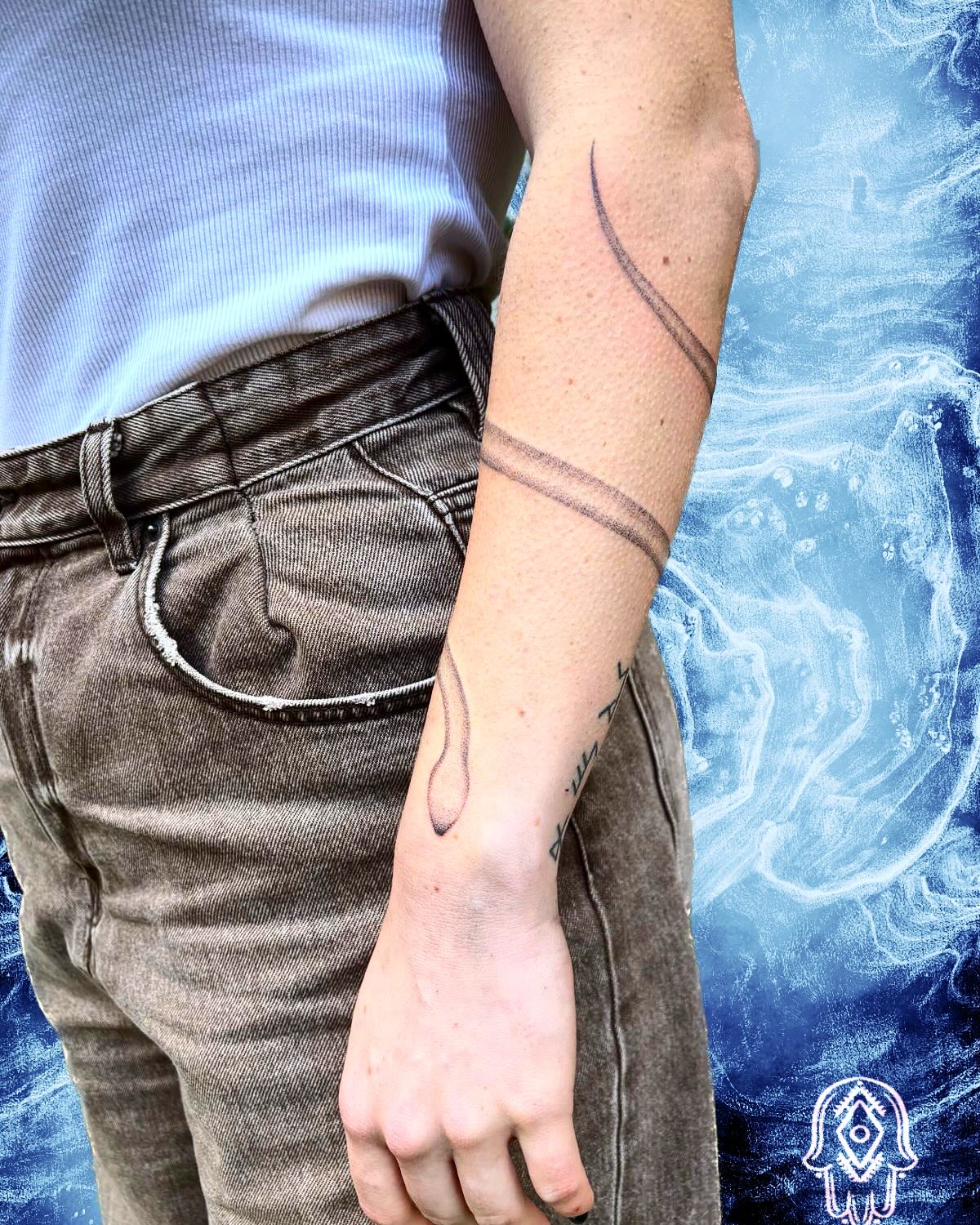 Tatouage Serpent Bracelet Avant Bras Custom Handpoke — portfolio Hamsa Tattoo Dijon handpoke